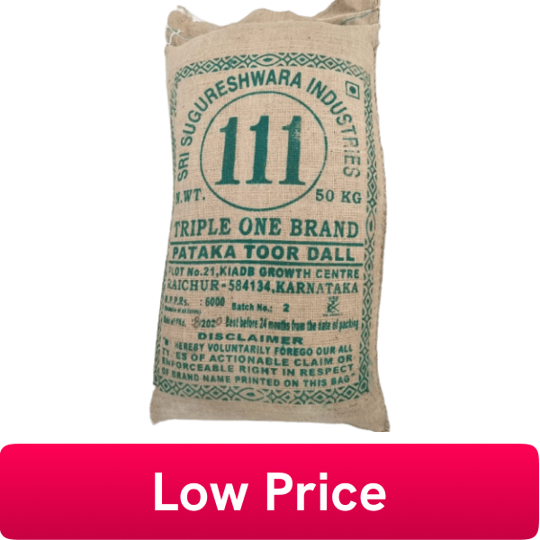 111 Fatka Toor Dal 50 Kg Wholesale Price B2B Price Mandi Rate For