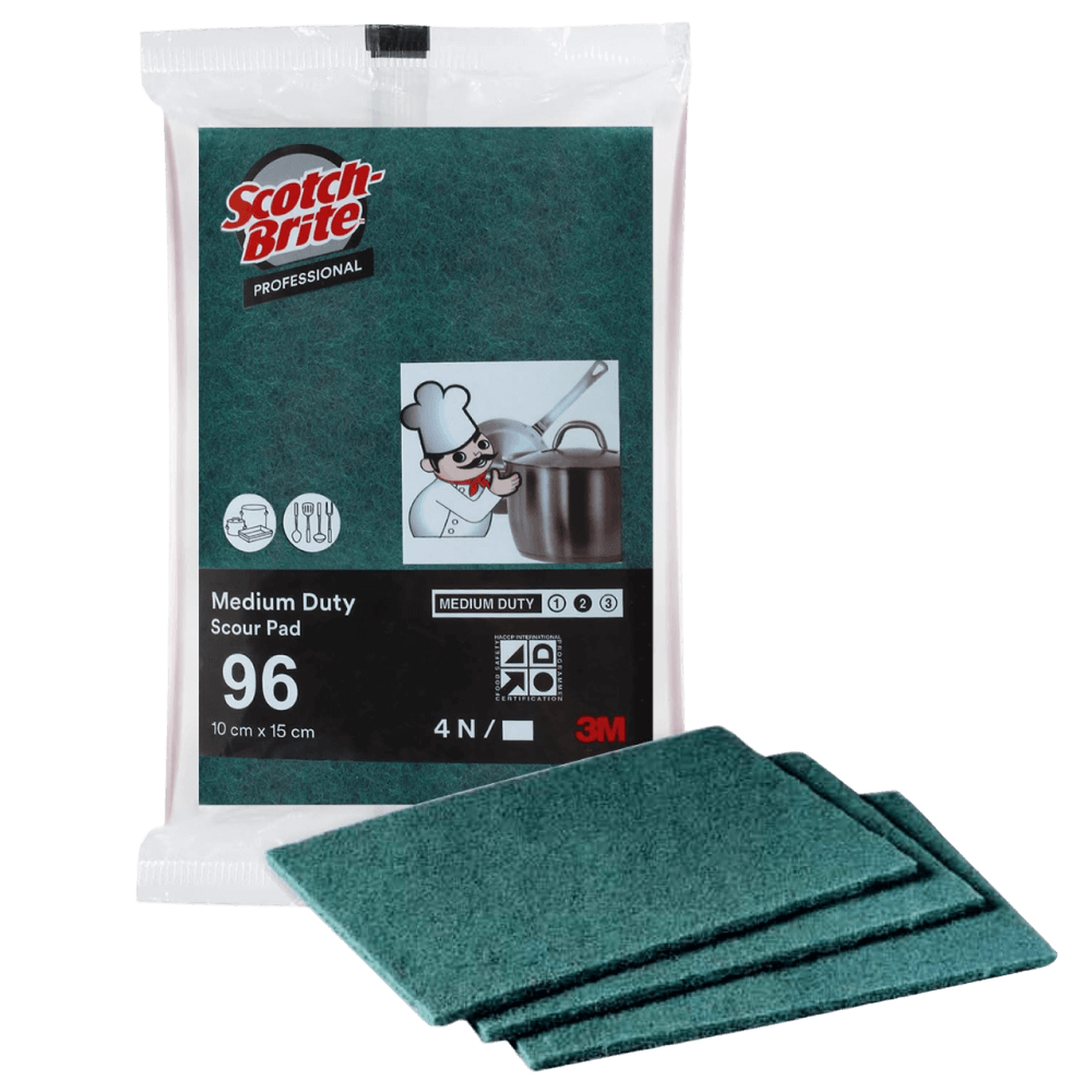 Scotch Brite - Scrub Pad 10 cm X 15 cm, (Pack of 4)