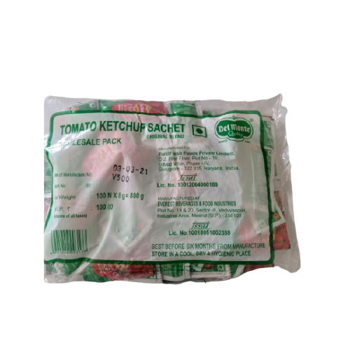 Del Monte - Tomato Ketchup Sachet, 8 gm (Pack of 100)