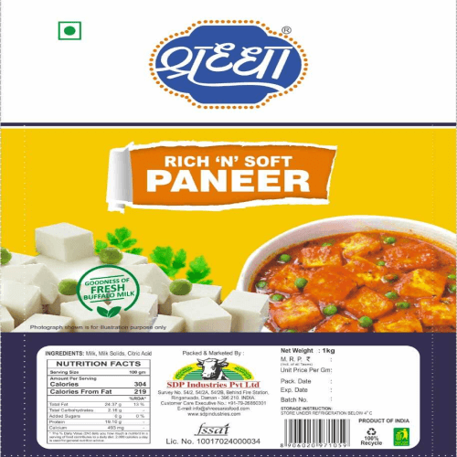 SDP - Rich N Soft Paneer, 1 Kg