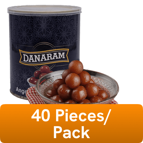 Danaram - Angoori Gulab Jamun, 12 gm/pc (Pack of 40), 1 Kg Canned