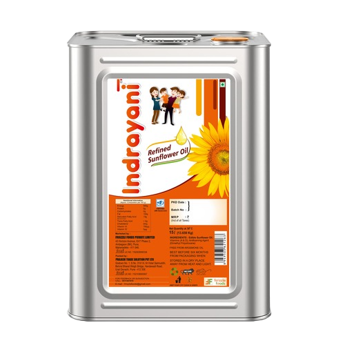 Indrayani - Refined Sunflower Oil, 15 L Tin