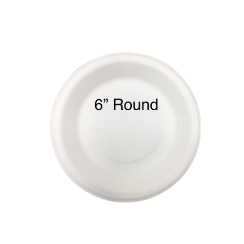 Bagasse Round Plate, 6 Inches (Pack of 2000)