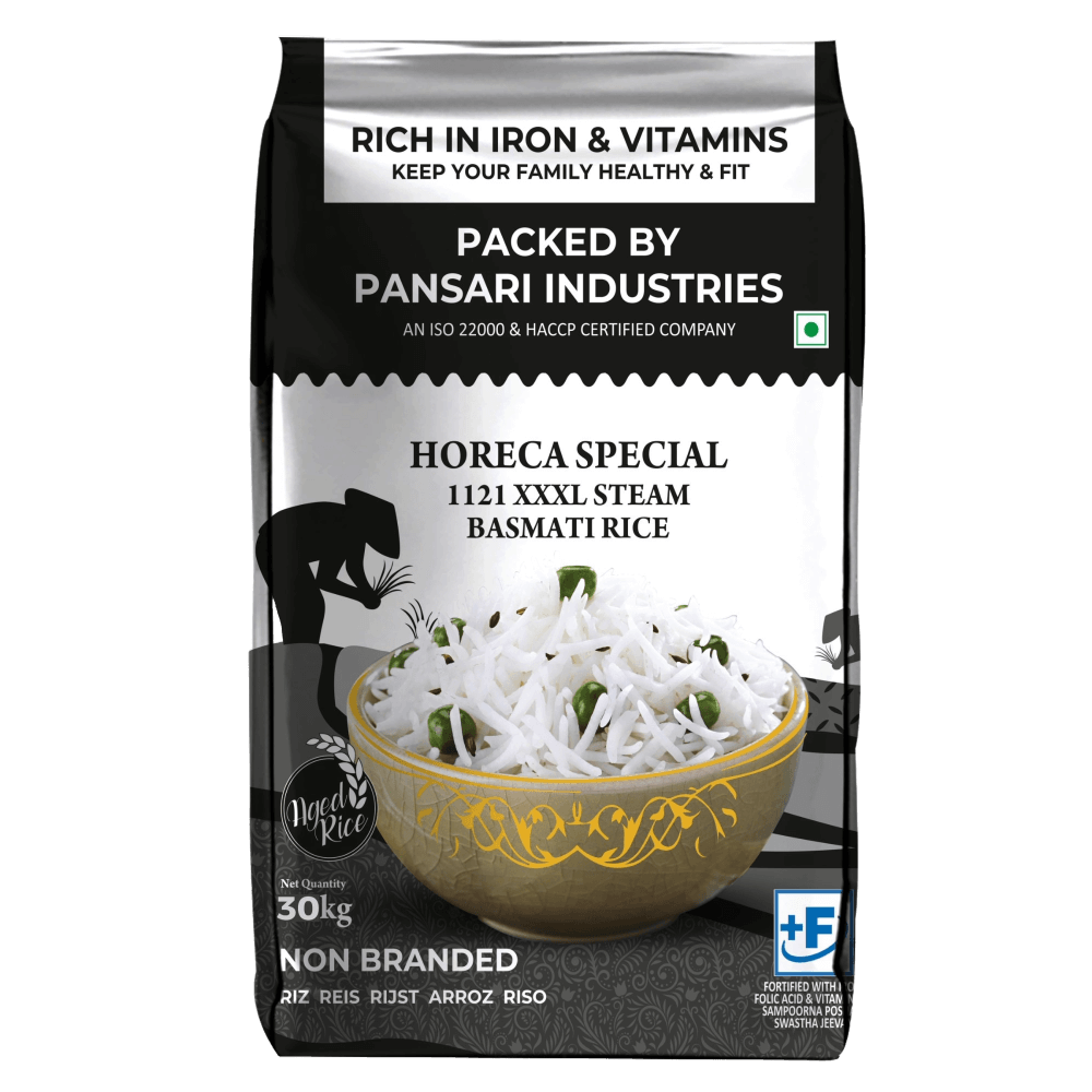 Pansari - 1121 XXXL Steam Basmati Rice (G), 30 Kg