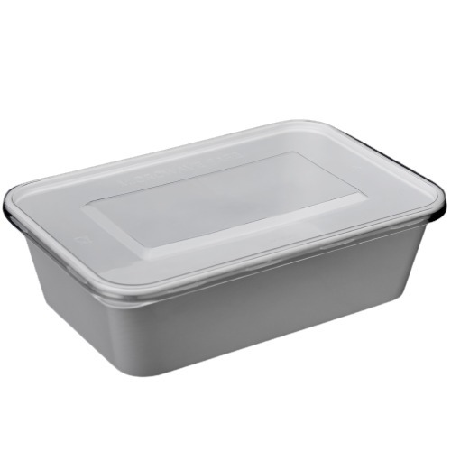 Damati - Rectangle Container White with Lid, 650 ml (Pack of 500)	