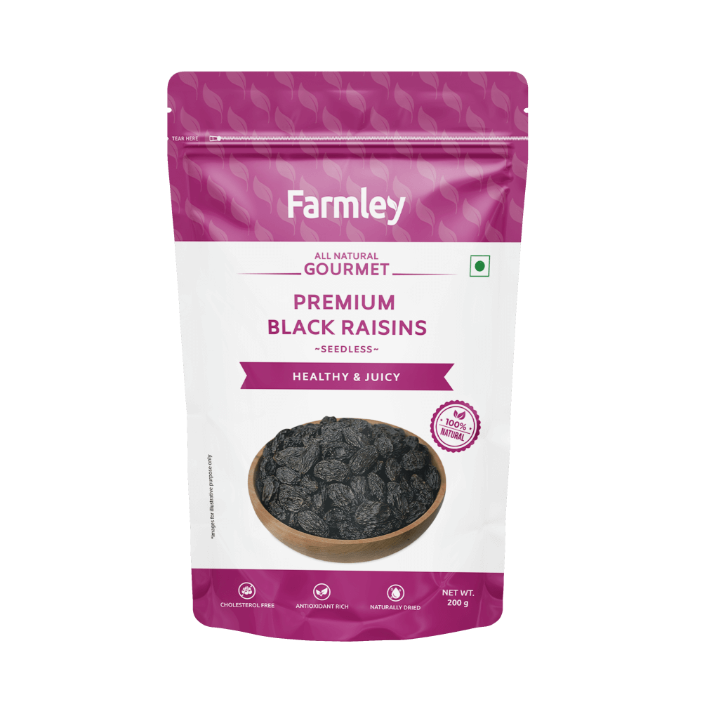 Farmley - Dried Black Raisin Seedless, 200 gm