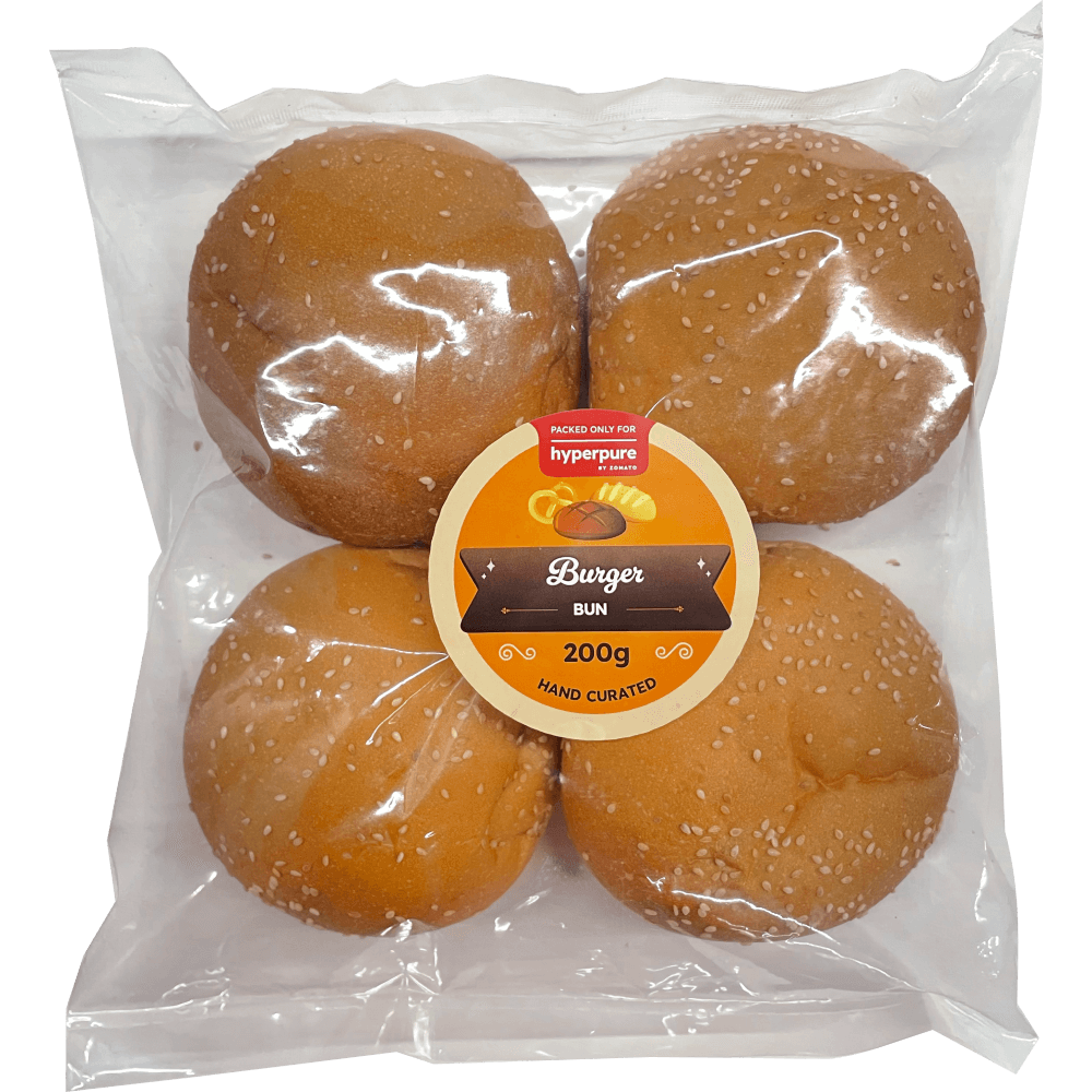 Sesame Burger Bun by Hyperpure (Pack of 4)