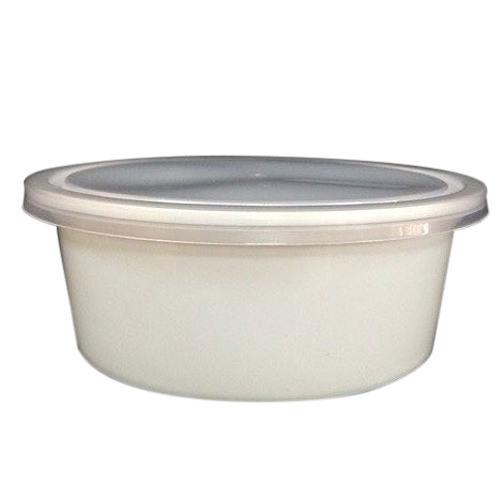 Bhagwati, Round Container, 03-300 ml, White With Lid, Pack of 1000