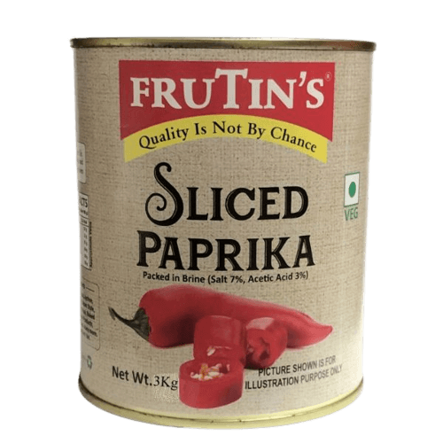 Frutin's - Red Paprika Sliced, 3 Kg Tin