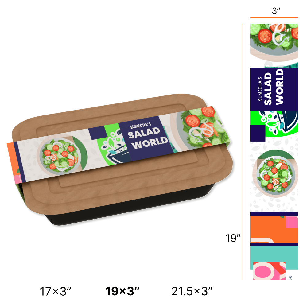 Custom Printed Meal Tray Sleeves Large, 19x3 Inch (Pack of 5000) 