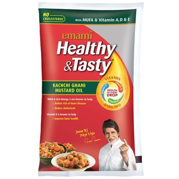 Healthy & Tasty - Kacchi Ghani Mustard Oil, 900 gm Pouch