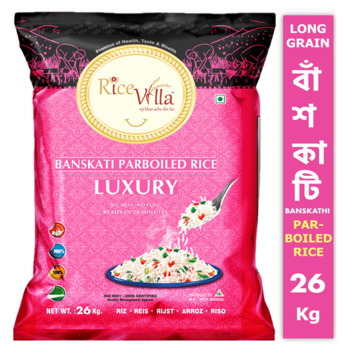 Rice Villa - Luxury Banskati Parboiled Rice, 26 Kg