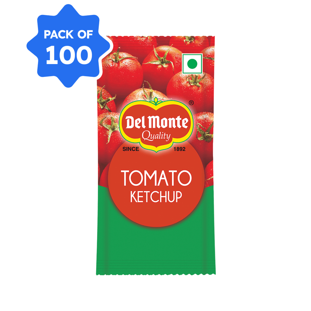 Del Monte - Tomato Ketchup Sachet, 8 gm (Pack of 100 Sachets)