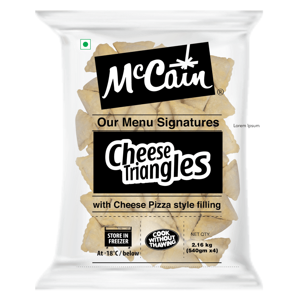 McCain - Cheese Triangle Pizza (Cheese Pizza Style Filling), 2.16 Kg (540 gm x 4)