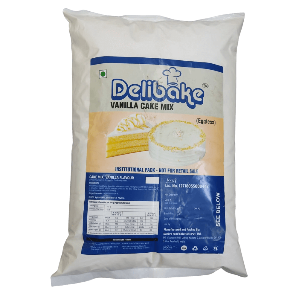 Delibake - Vanilla Flavored Cake Premix (Premium Egg Free), 5 Kg