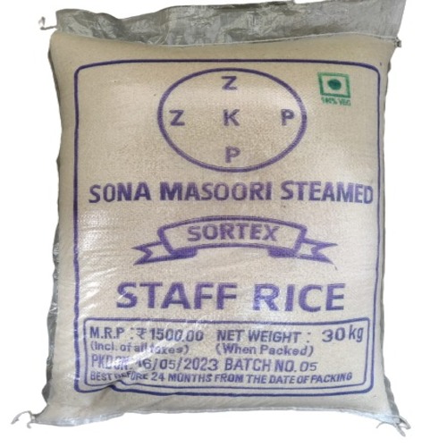 ZKP - Sona Masoori (Staff) Steamed Rice, 30 Kg