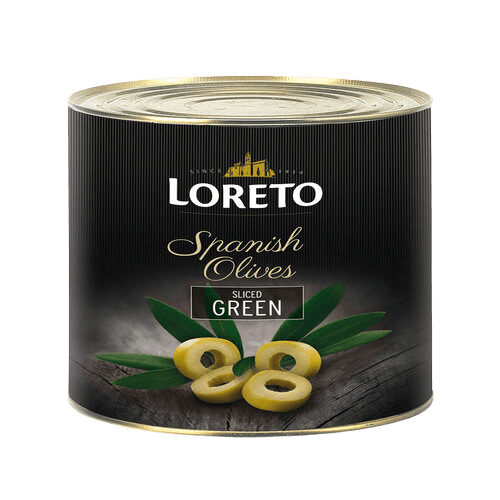 Loreto - Sliced Green Olives, 3 Kg