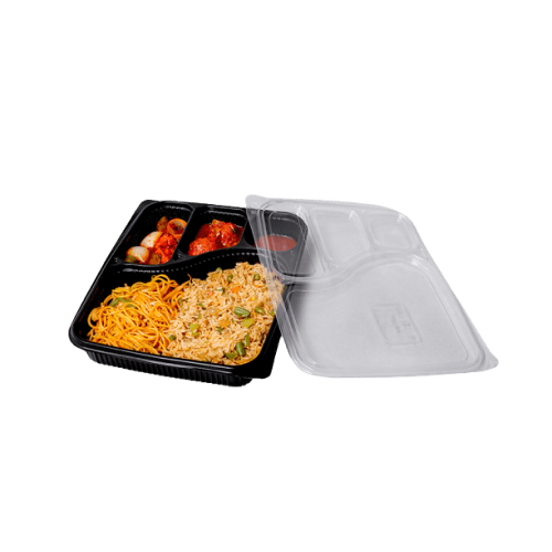 4 Compartment Meal Box (P) Tray with Lid (Pack of 300)