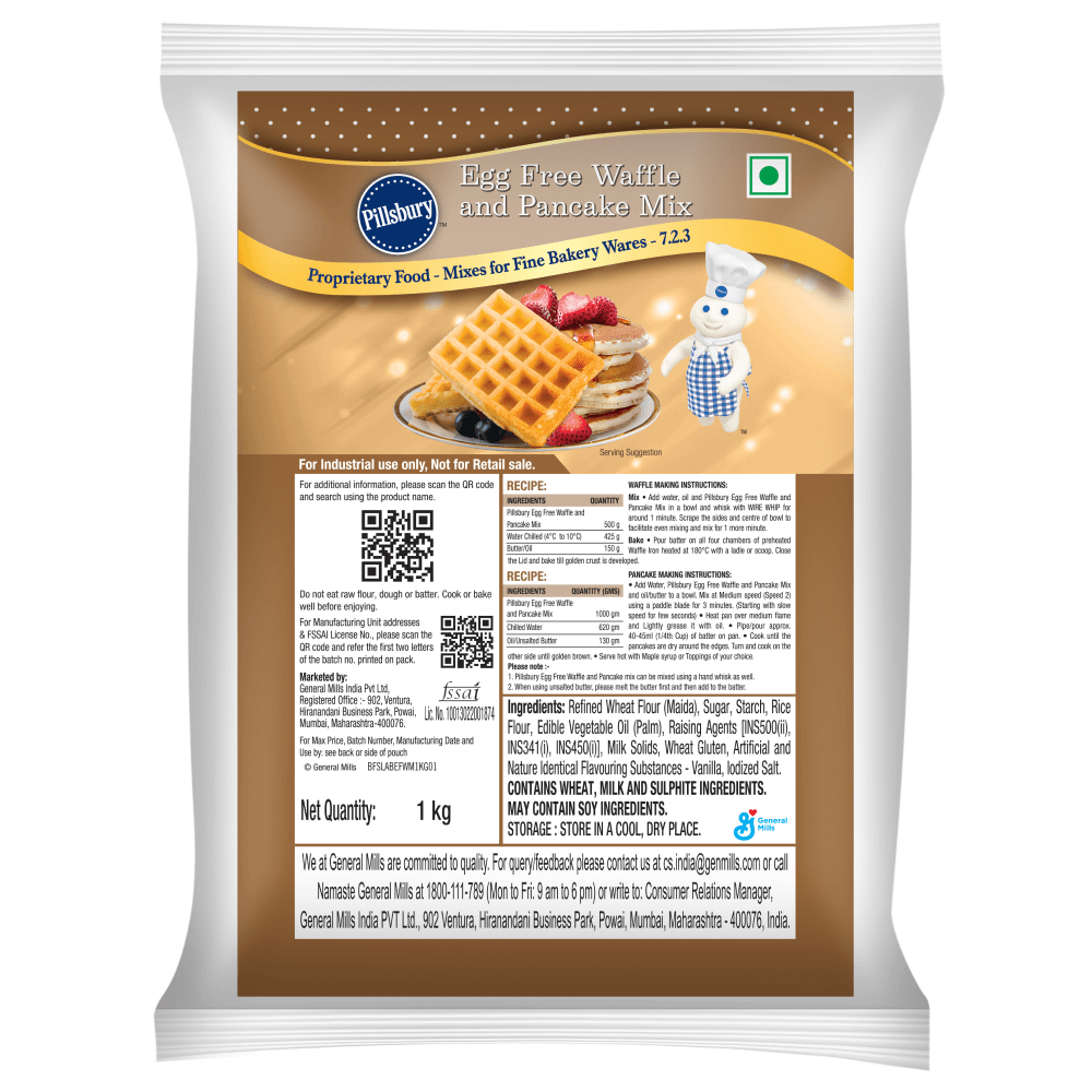 Pillsbury - Egg Free Waffle and Pancake Mix, 1 Kg