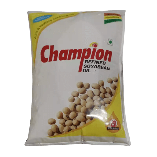 Champion - Refined Soyabean Oil, 1 L Pouch (Pack of 15)