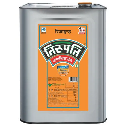 Tirupati - Refined Cotton Seed Oil, 15 Kg Tin