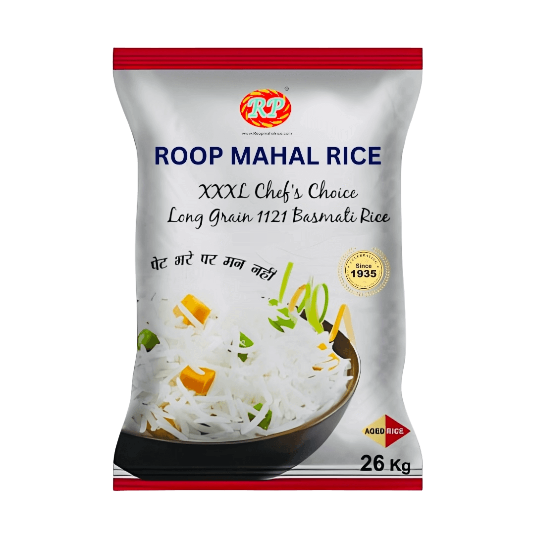 Roop Mahal Royal Rice - XXXL Long Grain Premium Basmati Rice, 26 Kg