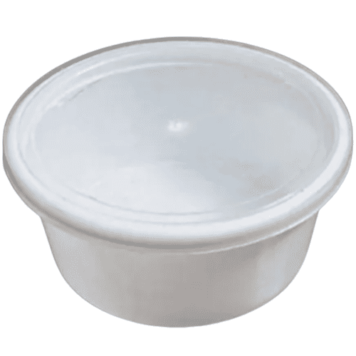 White Round Container with Lid, 250 ml (Pack of 50)