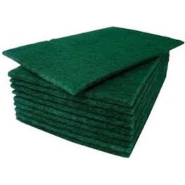 Scrub Pad - Green, 6x4 Inch (Pack of 10)