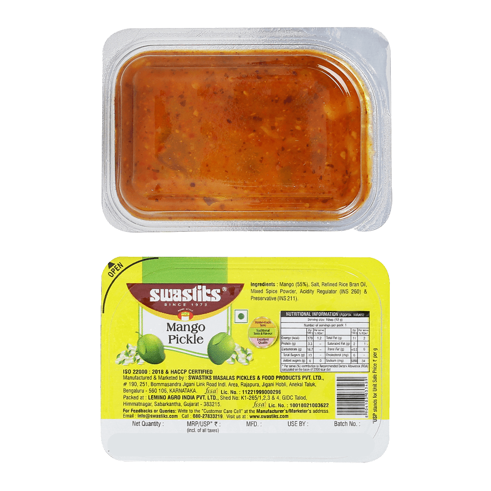 Swastiks - Cut Mango Pickle Blister (Pack of 75), MRP - 5/pc