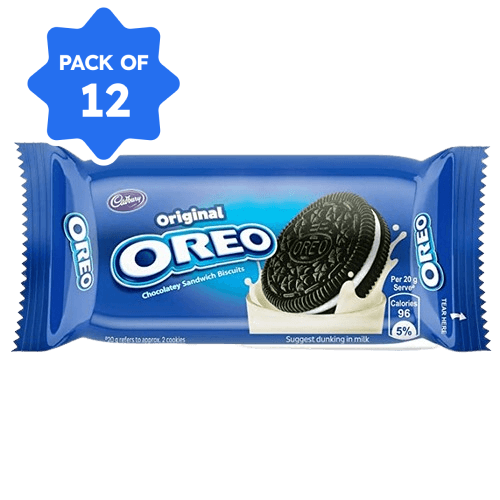 Cadbury - Oreo Vanilla Cream Cookies, 43.75 gm (Pack of 12)