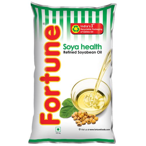 Fortune - Refined Soyabean Oil, 1 L Pouch (Pack of 16)
