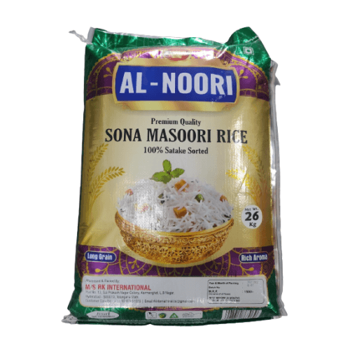 Al Noori - Sona Masoori Steamed Rice, 26 Kg