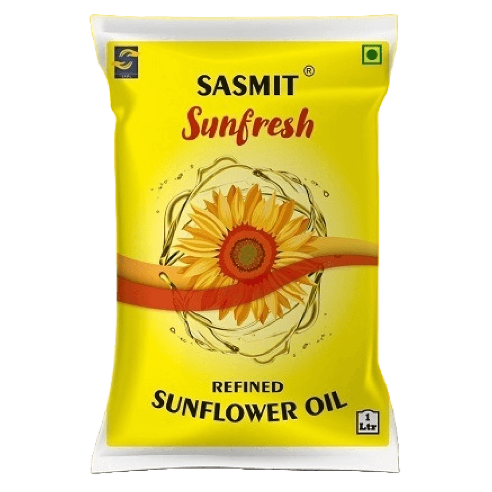 Sunfresh - Refined Sunflower Oil, 1 L Pouch (Pack of 12)