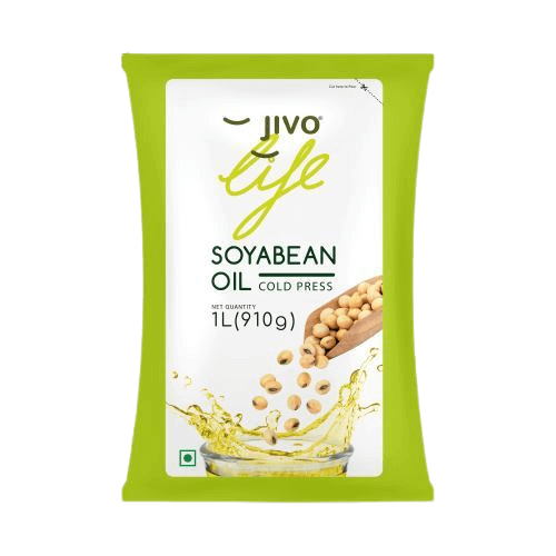 Jivo - Refined Soyabean Oil, 1 L Pouch (Pack of 12) 