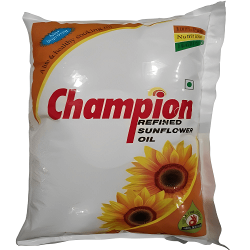 Champion - Refined Sunflower Oil, 1 L Pouch (Pack of 15)