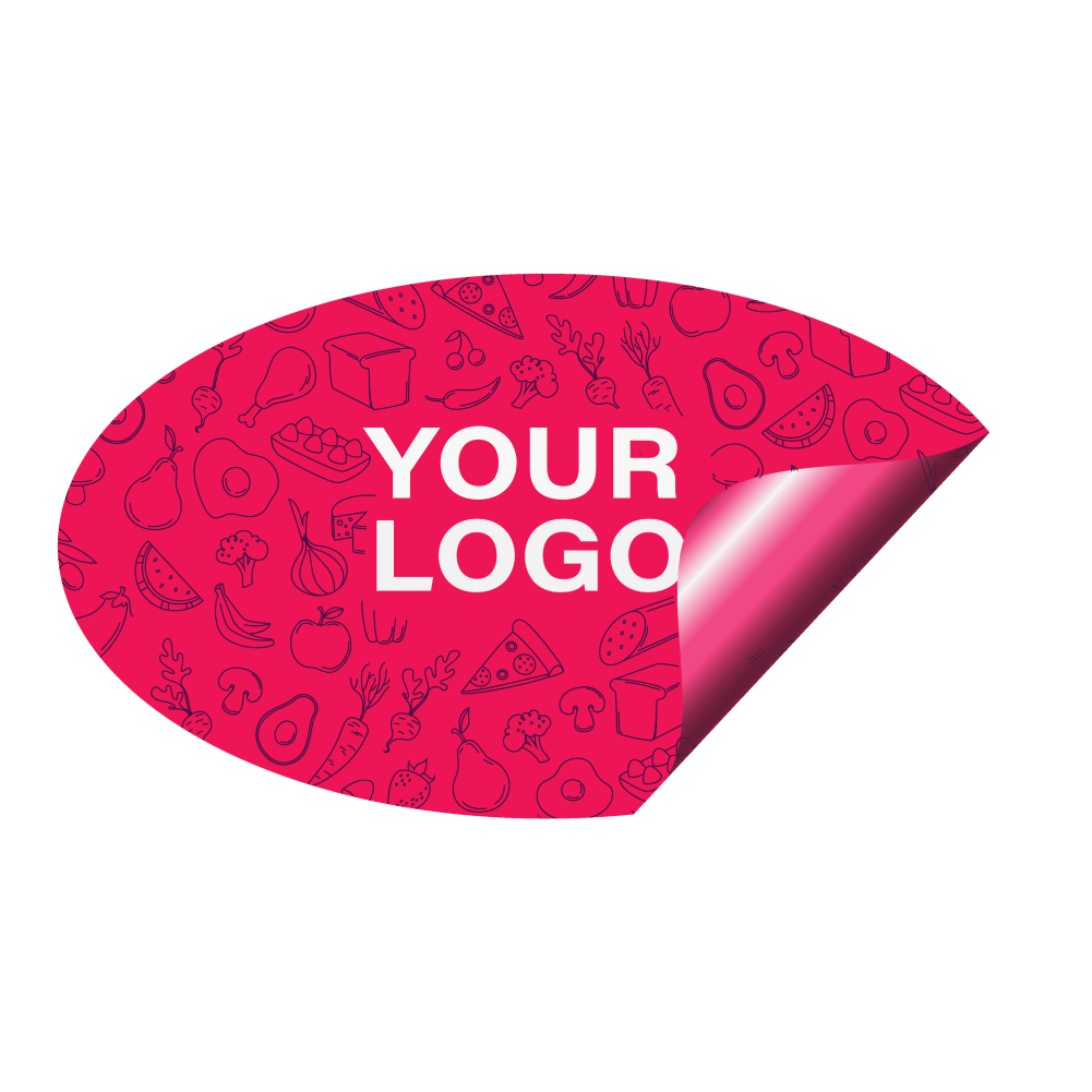 Custom Printed Oval Sticker, 3x2 Inches (Pack of 1000)