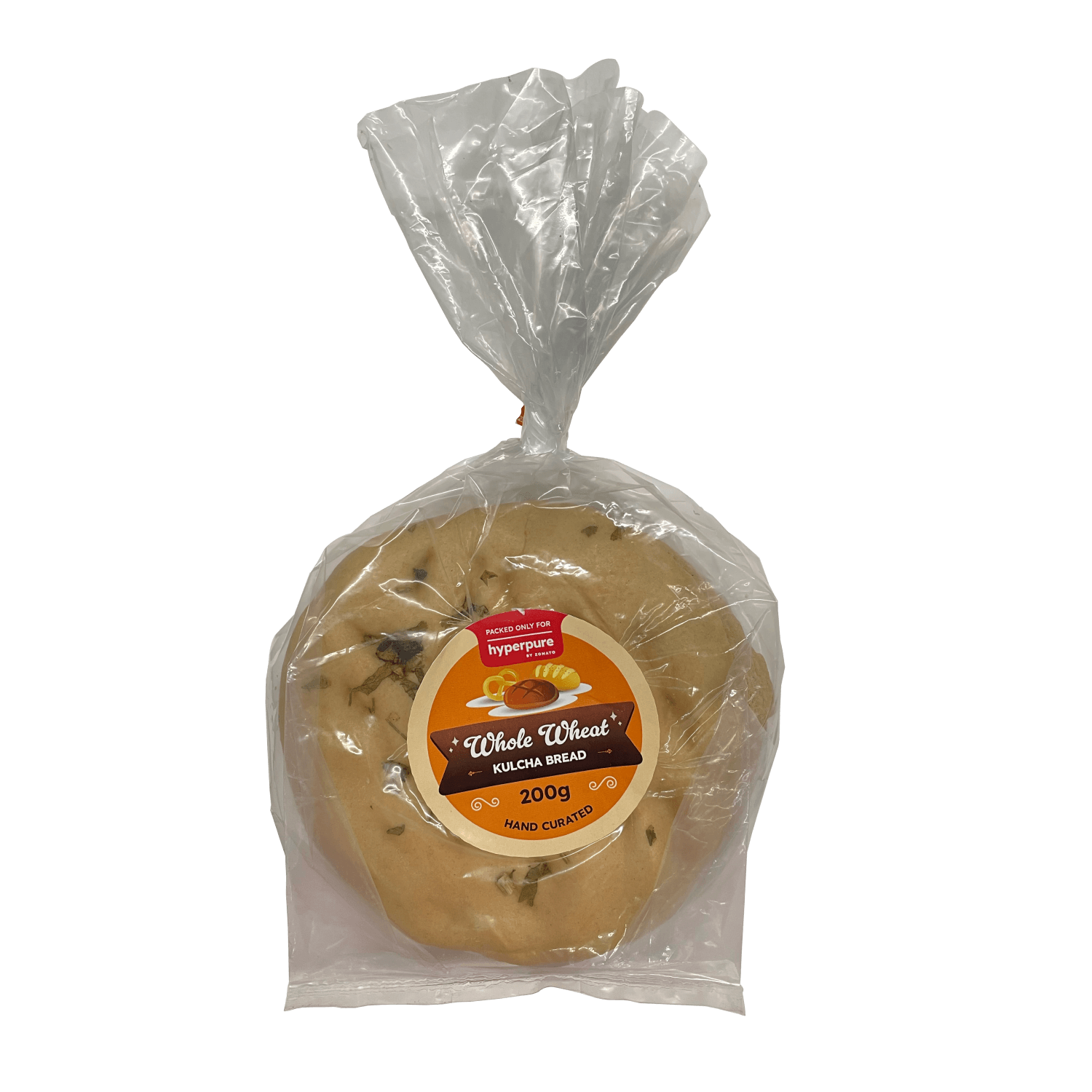 Whole Wheat Kulcha Bread by Hyperpure, (Pack of 4)