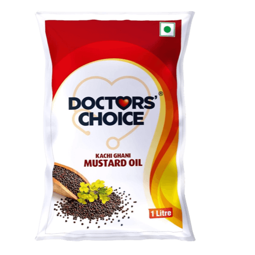 Doctors' Choice - Kachi Ghani Mustard Oil, 895 gm Pouch (Pack of 12)