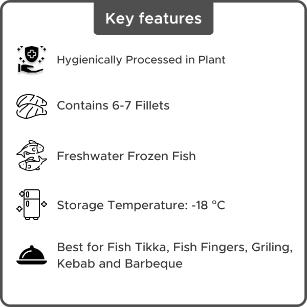 Frozen Indian Basa (6-7 Fillets), 20% Glaze, 2.5 Kg Pack image