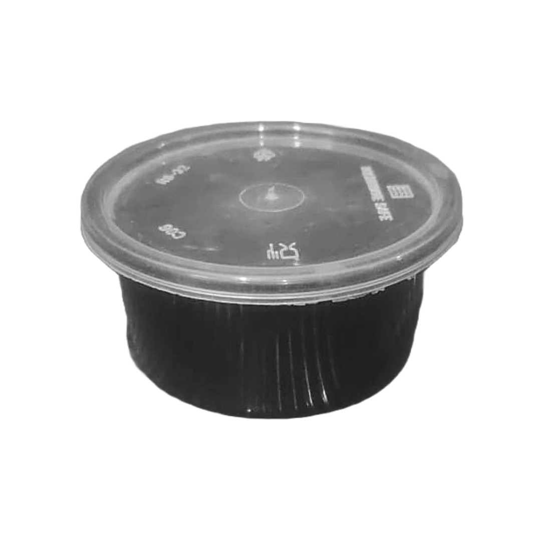 Spino - Round Container (Tall), 500 ml, Black with Lid (Pack of 50)