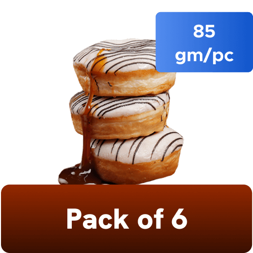 Jubilant - Caramel Shell Donut, 85 gm/pc (Pack of 6), Frozen