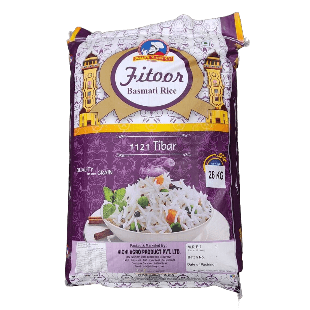 Fitoor - 1121 Tibar Basmati Rice, 26 Kg