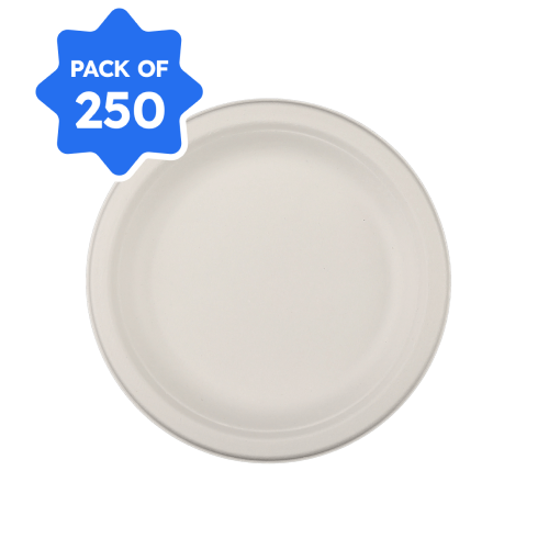 Fomex - 6 Inch Round Bagasse Plate (Pack of 250)