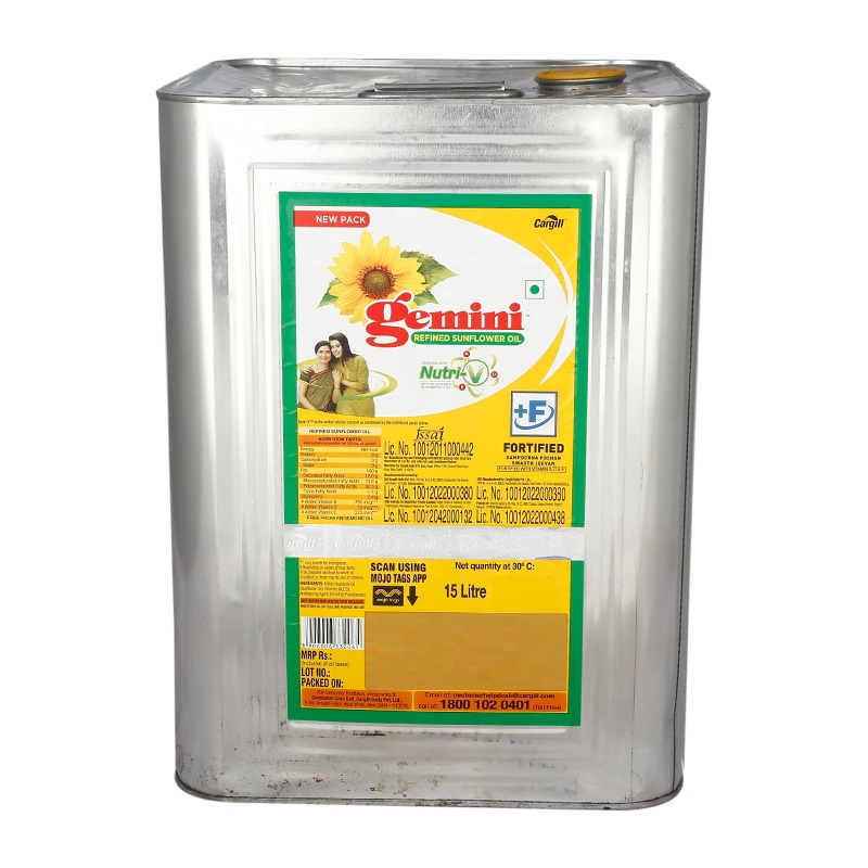 Gemini - Refined Sunflower Oil, (16.66 L) 15 Kg Tin