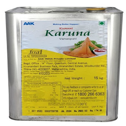 Karuna - Vanaspati Ghee, 15 Kg Tin