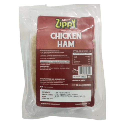 Zippy - Chicken Ham, 500 gm (17 Pcs/Pack)