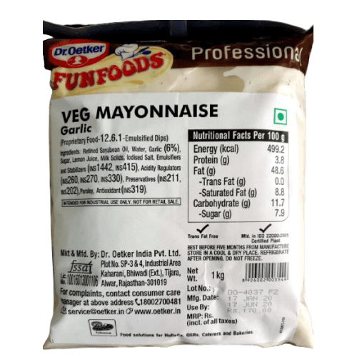 Funfoods - Veg Garlic Mayonnaise (Professional), 1 Kg
