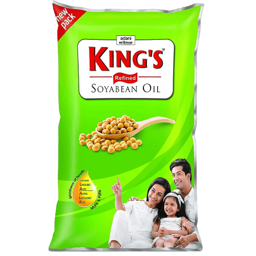 Kings - Refined Soyabean Oil, 1 L Pouch