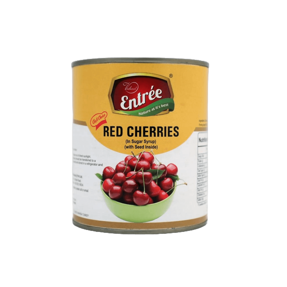 Entree - Red Cherries in Syrup (Seeds Inside), 820 gm