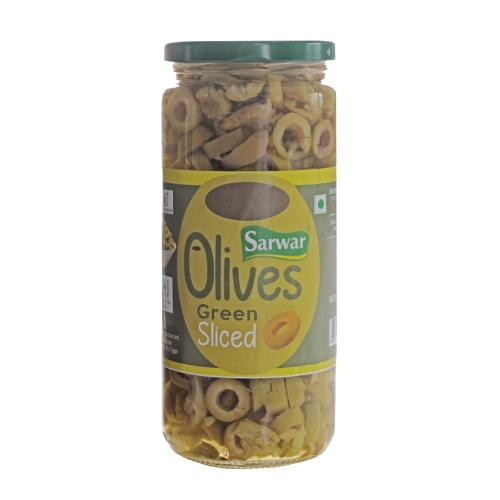 Sarwar - Sliced Green Olives, 450 gm